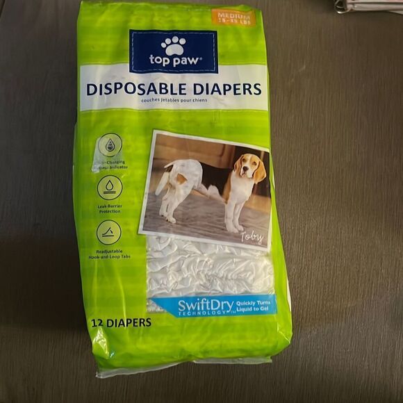 Top Paw Disposable Diapers - 12 pk Size Medium - Picture 4 of 11